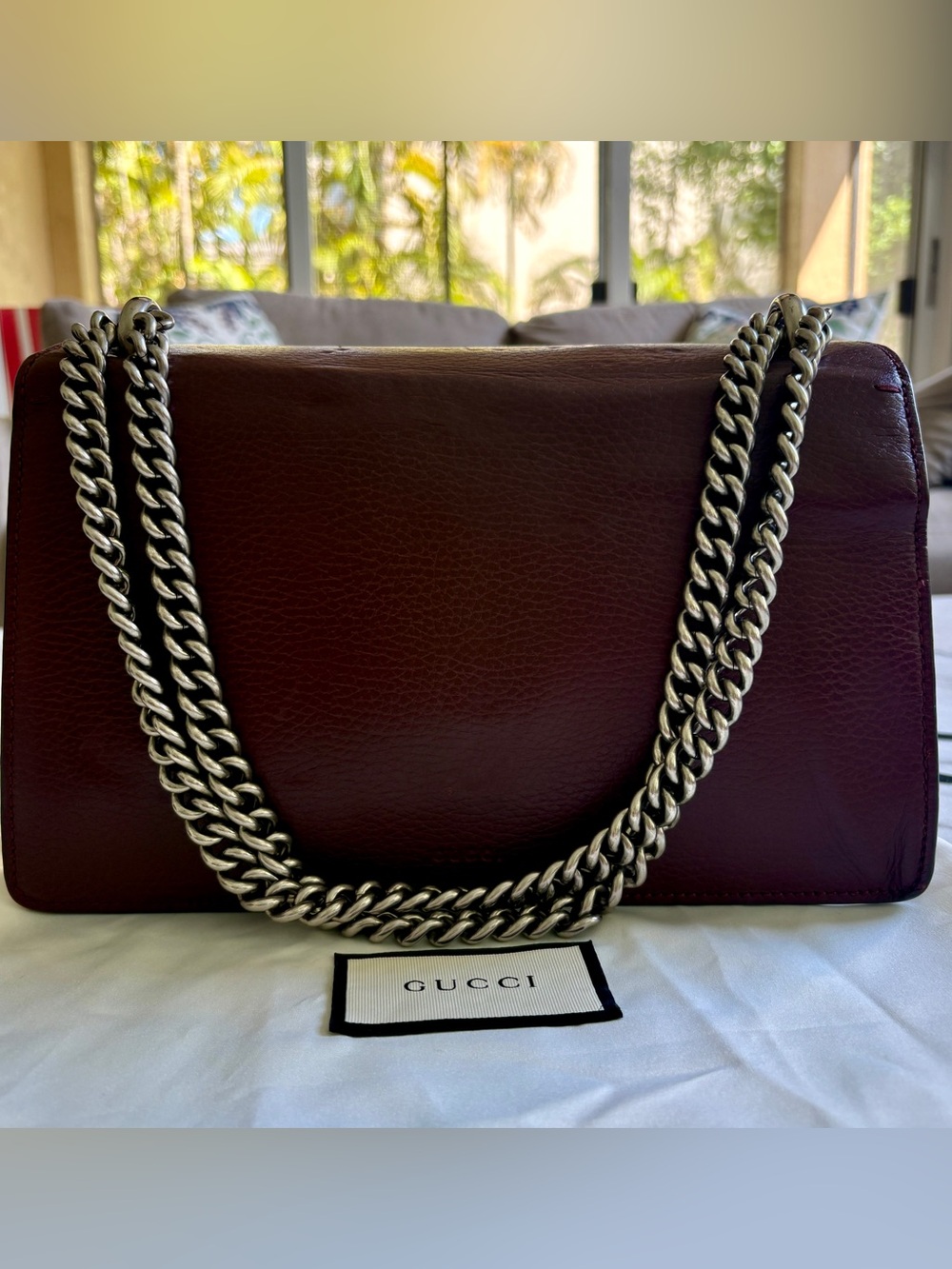 Gucci Dionysus Medium Rare Burgundy Leather Shoulder Bag - Picture 2 of 13